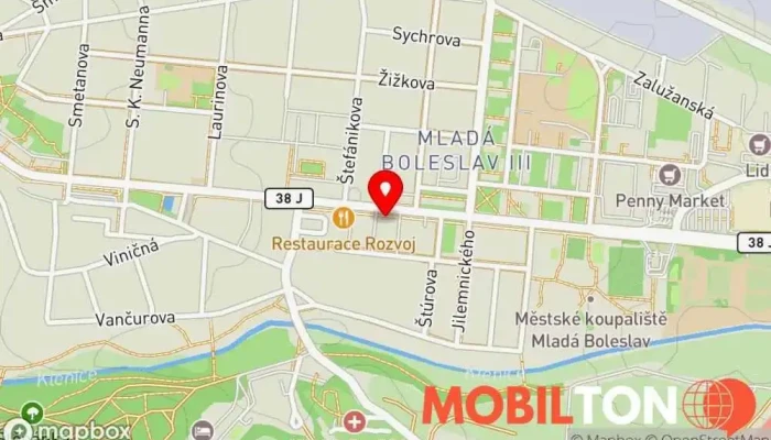 mapa BUFET U MNICHA Bufet, Bufetová restaurace v Mladá Boleslav III