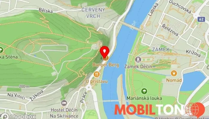 mapa Burger Berg Restaurace v Labské nábř. 317