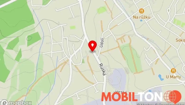 mapa Bývalý divnovýčep Restaurace v Ruská 93