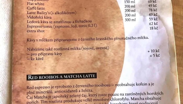 Cafe Kohout Menu - Nám. T. G. Masaryka 194