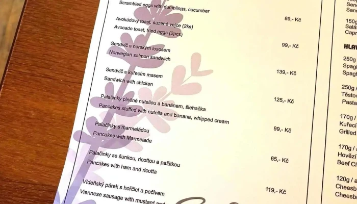 Cafe Lavande -  Menu - Palackého Nám. 156