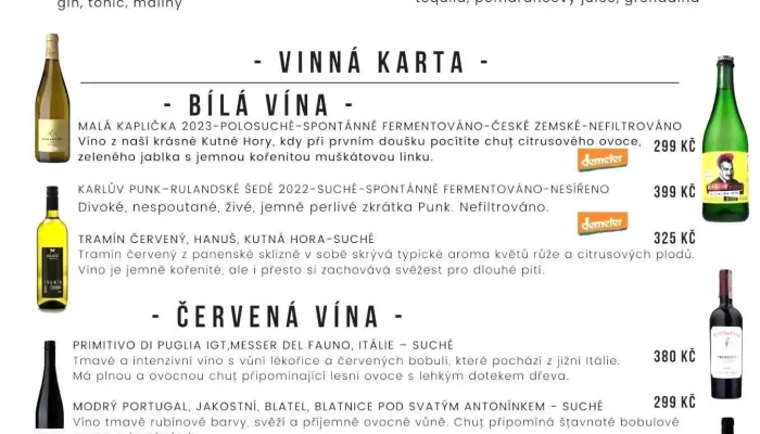 Cafe Restaurant Benesova 6 Menu - Benešova 6