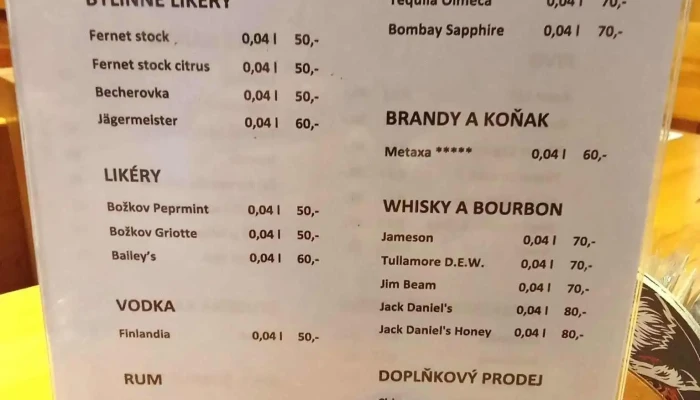 Caravan Club Restaurace -  Menu - Křečovice-neveklov