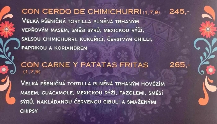Casa De Mateo -  Menu - Legionářů 84/18