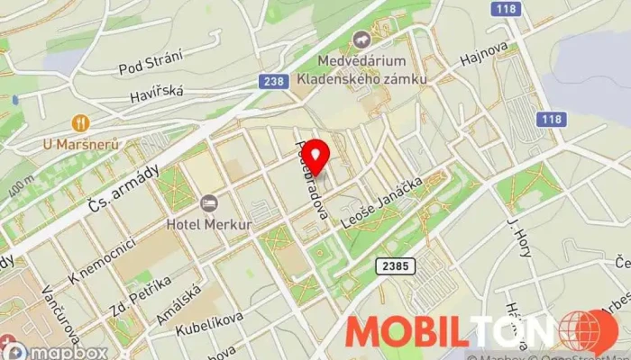 mapa Catering Kladno Restaurace v Poděbradova 272 01