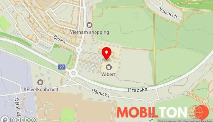 mapa Červené jablko Čínská restaurace, Vietnamská restaurace v Velebudická 3270