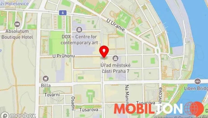 mapa Česká jídelna Česká restaurace v Praha 7-Holešovice