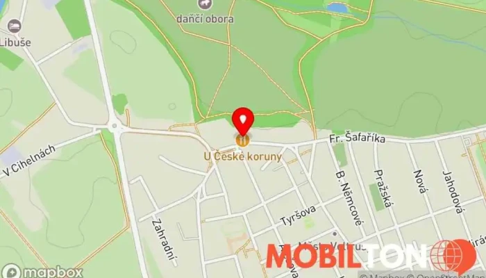 mapa Česká Koruna Restaurace v Komenského 17