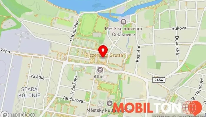 mapa Česká pošta Čelákovice Pošta, Poštovní služby v nám. 5. května 1650