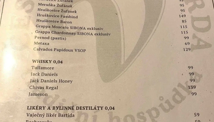 Cestlicka Veranda Menu - Čestlice-říčany U Prahy