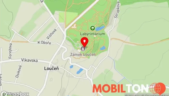 mapa Chateau Loucen Garden Retreat Hotel, Zámek, Apartmán v Nymburska 1