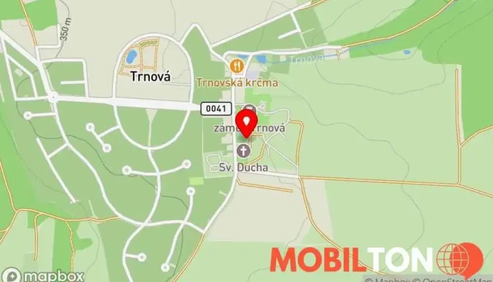 mapa Chateau Trnová Hotel, Hrad, Pořadatelská agentura, Pořadatel akcí, Místo konání akce, Zámek, Restaurace, Kaple pro svatební obřady, Svatební služby, Organizace svateb v Trnová