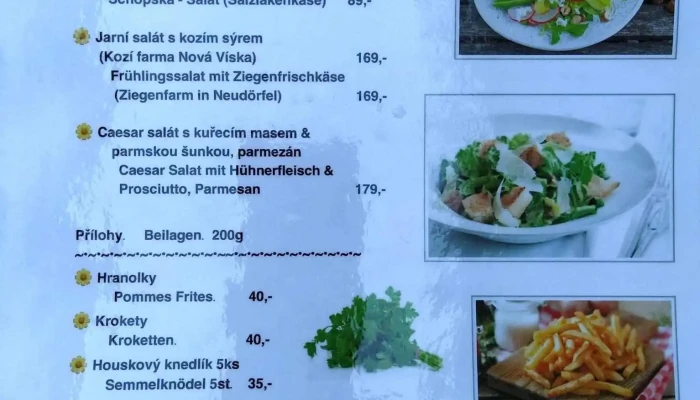 Chilis Restaurant -  Menu - Dolní Poustevna