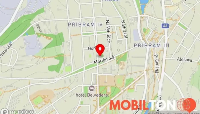 mapa Chmelnice Příbram - Kasino, Bowling, Bar, Hospoda, Ubytovna Bowling / Kuželky, Bar, Pivní výčep, Klub bowlingu, Bar se šipkami, Kasino, Hostel, Hospoda, Přístupový bod sítě Wi-Fi v Příbram IV