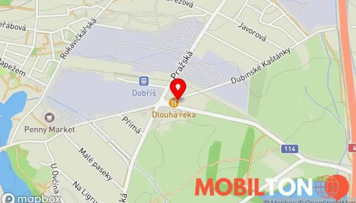 mapa Čínská Restaurace Dlouhá Řeka Restaurace v Dubinské Kaštánky 490