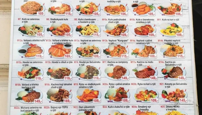 Cinska Restaurace Menu - Svatováclavská 16/7