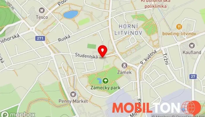mapa Čínská restaurace Sokolovna, přízemí Čínská restaurace v Studentská 758