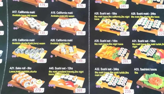 Cinska Restaurace Stesti Menu - Zápská 1848