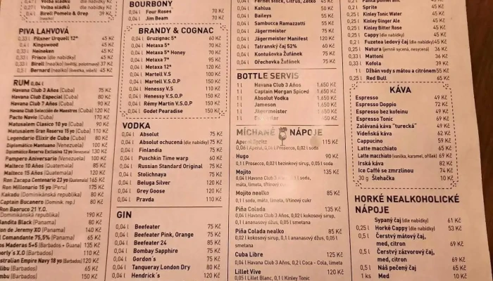 Cityclub Restaurant Coctail Bar Bowling Menu - Meziříčská 1710 Rožnov Pod Radhoštěm