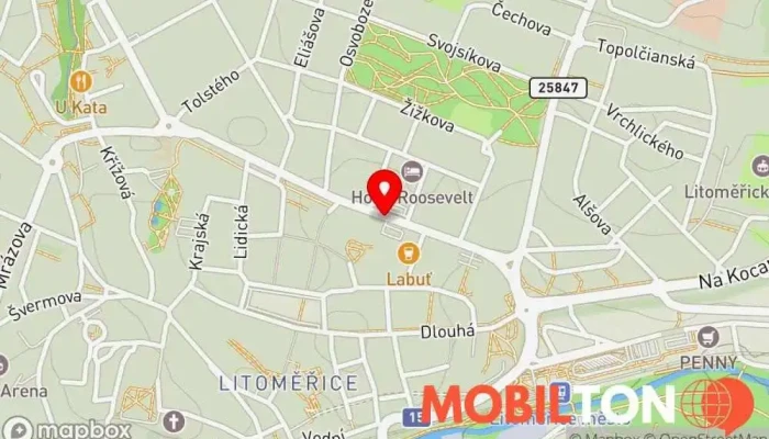 mapa Country Grill ČR Litoměřice, s.r.o. Prodejní stánek, Bar a gril v Na Valech 784