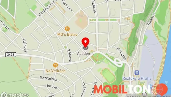 mapa Country Grill ČR Roztoky, s.r.o. Prodejní stánek, Bar a gril v Tyršovo nám. 2218