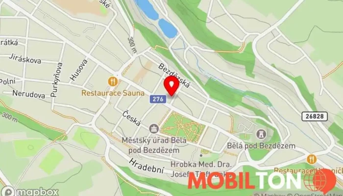 mapa Cukrárna a jídelna Bělá pod Bezdězem Restaurace v 