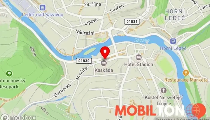 mapa Cukrárna Čtyřlístek Kavárna / Čajovna v Husovo nám. 242