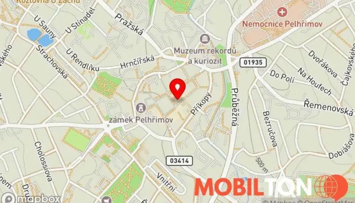 mapa CZC Prodej elektroniky, Prodej mobilních telefonů, Prodejna počítačových potřeb, Prodej výpočetní techniky v Růžová 80