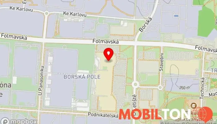 mapa DATART Borská pole Plzeň Prodej elektroniky, Prodej domácích spotřebičů, Prodej mobilních telefonů v Plzeň 3
