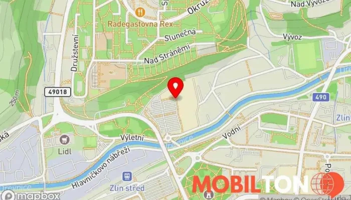 mapa DATART Čepkov Zlín Prodej elektroniky, Prodej domácích spotřebičů, Prodej mobilních telefonů v OC Čepkov, Tyršovo nábř. 5496