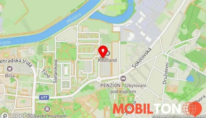 mapa DATART Kaufland Uherské Hradiště Prodej elektroniky, Prodej domácích spotřebičů, Prodej mobilních telefonů v OC Kaufland, Města Mayen 1749
