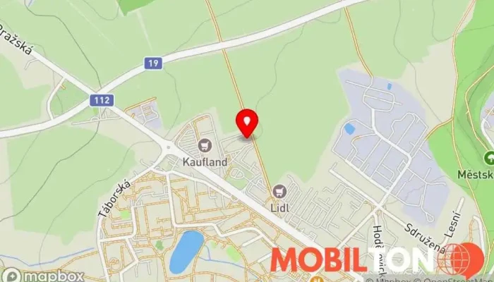mapa DATART Nákupní park Pelhřimov Prodej elektroniky, Prodej domácích spotřebičů, Prodej mobilních telefonů v Pražská 2498 Nákupní park
