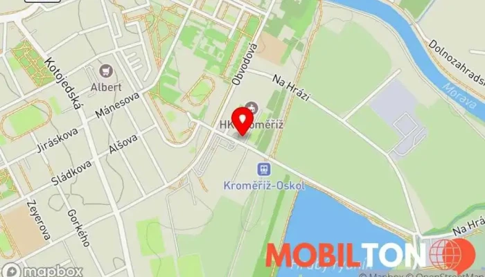 mapa DATART Rejdiště Kroměříž Prodej elektroniky, Prodej domácích spotřebičů, Prodej mobilních telefonů v OC Rejdiště, U Rejdiště 4485