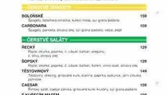 Delivery Pizza -  Menu - Nábř. Dr. Beneše 2354