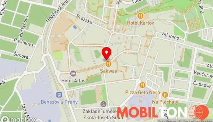 mapa Dhaba Beas Vegetariánská restaurace v Tyršova 176