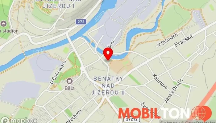 mapa DHL Service Point Locker - AlzaBox Benátky nad Jizerou (Komerční banka) Doručovací box, Logistické služby, Poštovní služby, Poštovní a doručovací služba, Doručovací společnost, Přepravní služba v 5. května 25/14