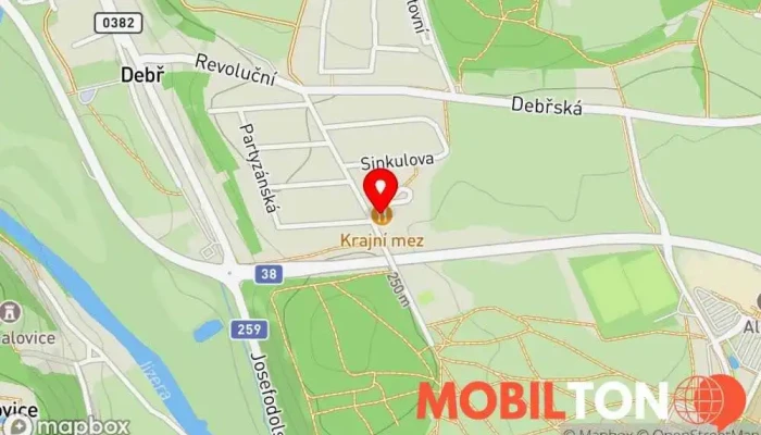 mapa Dietka Restaurace v Debř