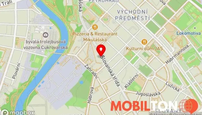 mapa Digitální Centrum S.r.o. Prodej výpočetní techniky v Plzeň 2-Slovany-Východní Předměstí