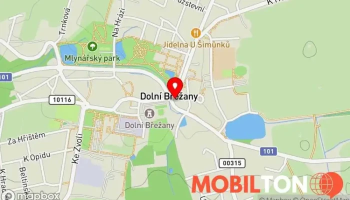 mapa Dolní Břežany  v Dolní Břežany