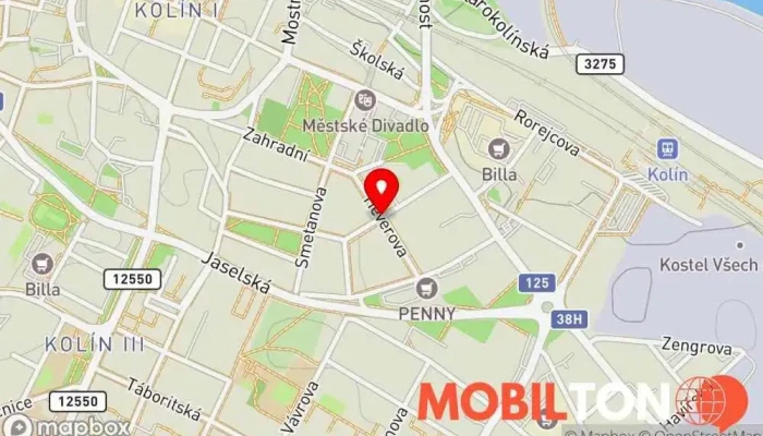 mapa Domácí péče Včelka Restaurace v Komenského