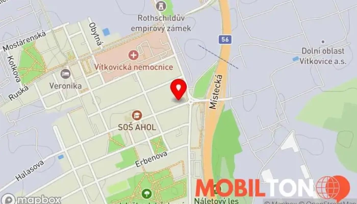 mapa DOXA shop Internetový obchod, Prodejna příslušenství k mobilním telefonům, Opravna mobilních telefonů v Halasova 810