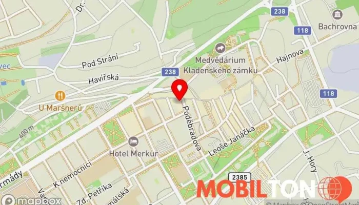 mapa Dům 550 Restaurace, Kulturní centrum, Umělec, Cestovní salonek v Poděbradova 550