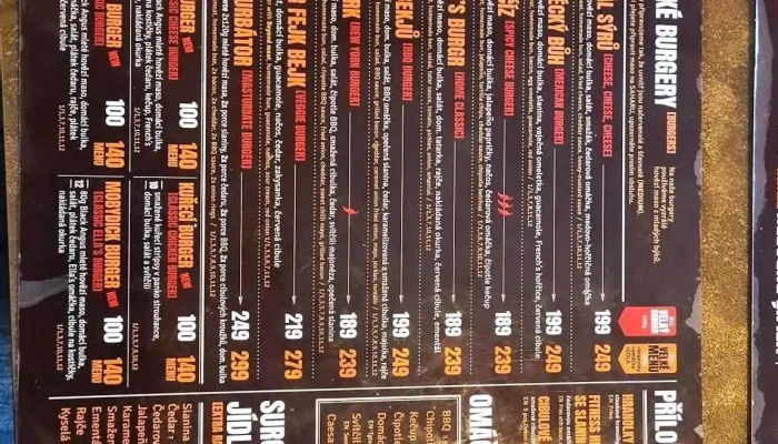 Ellas Burger Menu - Palackého 72