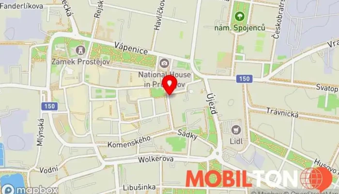 mapa Energy Mobile Prodej mobilních telefonů v Netušilova 1623/1