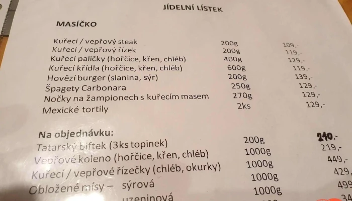 F Club   Restaurace Menu - 3, Školní 545