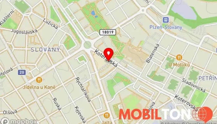 mapa F-mobil - Galerie Slovany Prodej mobilních telefonů v Plzeň 2-Slovany-Východní Předměstí