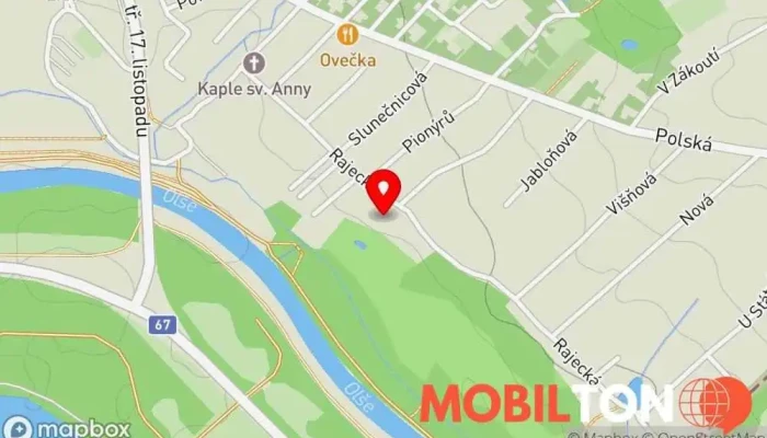 mapa FAJN mobil Opravna mobilních telefonů v Ráj