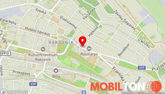 mapa Fu Man Lou Čínská restaurace v Rakovník II