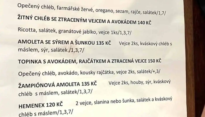 Gabi Cafe   Nadseni Pro Kavu Menu - Komenského Nám. 1910