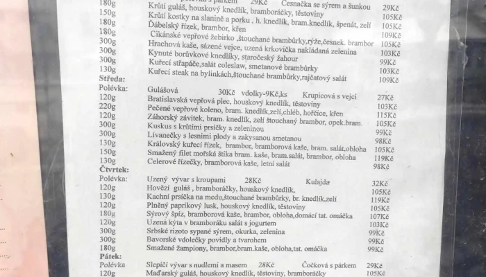 Gamas -    Bistro Menu - Nádražní 1105